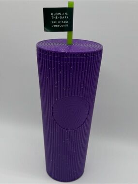 Starbucks Halloween 2024 Pleated Purple Splatter Glow Tumbler Venti 24oz